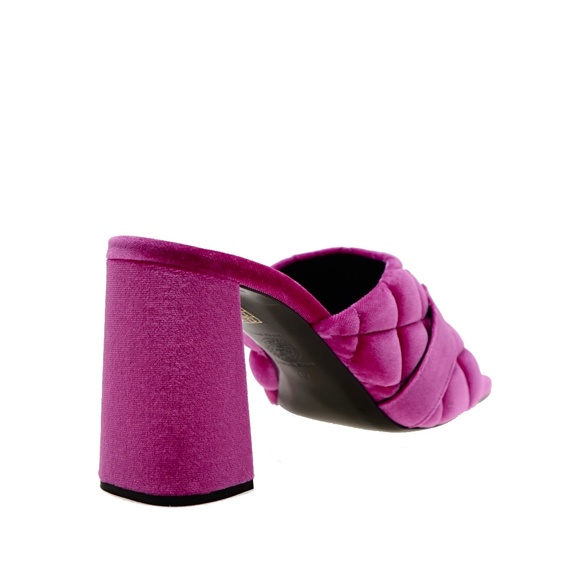 Versace Medusa Quilted Velvet Mules Sandals Size 40 / 10US New - Picture 3 of 10